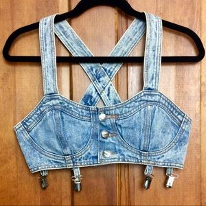 Denim Bustier & High-Waist Shorts Set | M-L